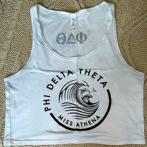 Phi Delta Theta Miss Athena White Claw Crop Tank Top